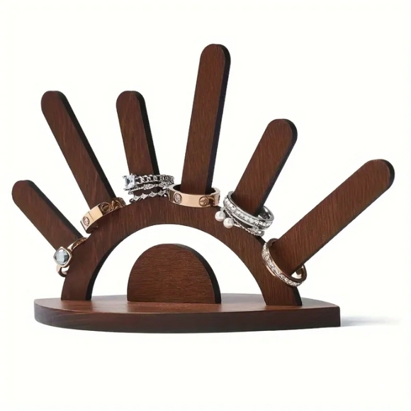 Evil Eye Brown Wooden Organizer Display Stand Boho Home Decor Art Piece Statue - Picture 4 of 7